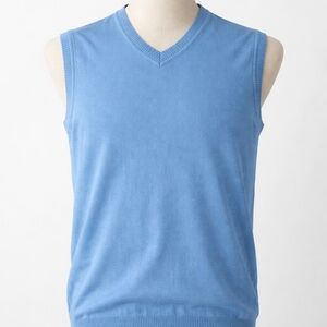 Madison Cotton Cashmere Sweater Vest Classic Light Mens L Preppy Grandpacore